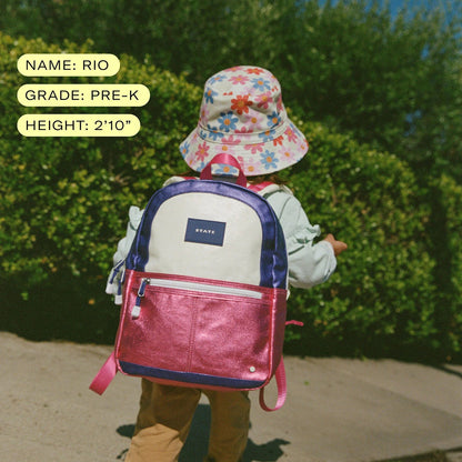 State Bags Mini Kane Kids Backpack - Metallic Blueberries