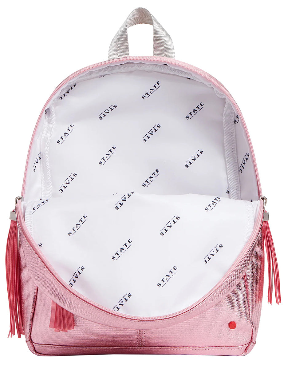 State Bags Mini Kane Kids Travel Backpack - Pink / Silver