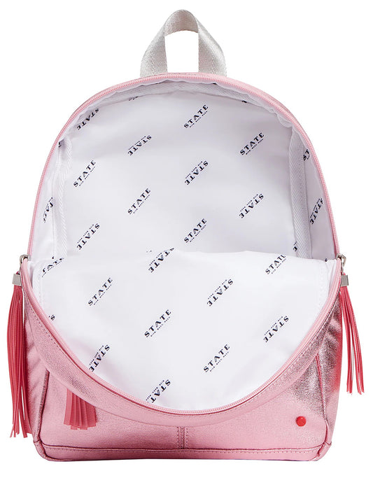 State Bags Mini Kane Kids Travel Backpack - Pink / Silver