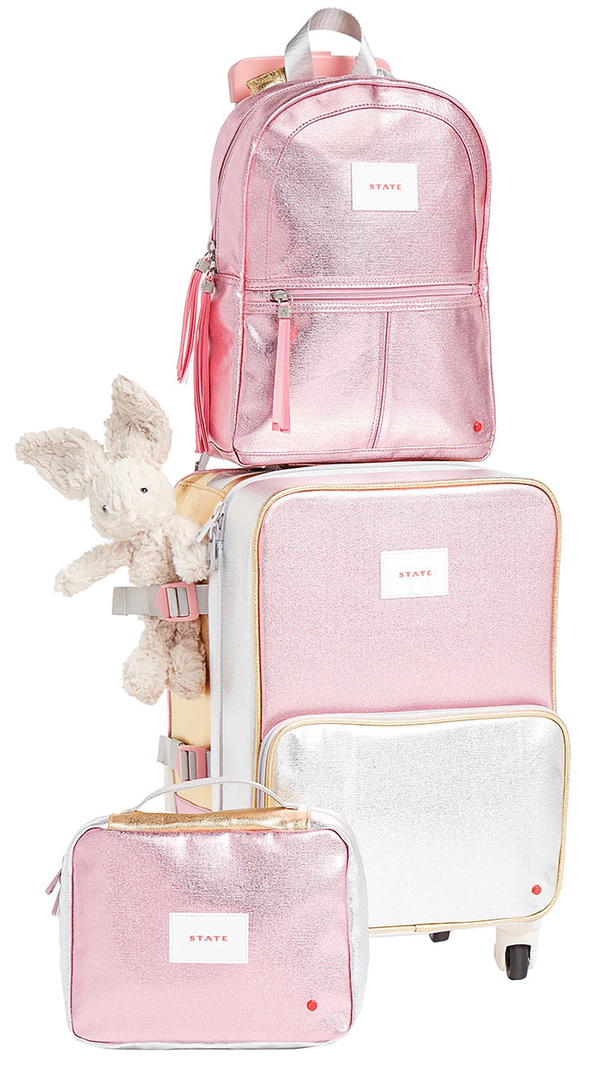 State Bags Mini Logan Suitcase - Pink / Silver