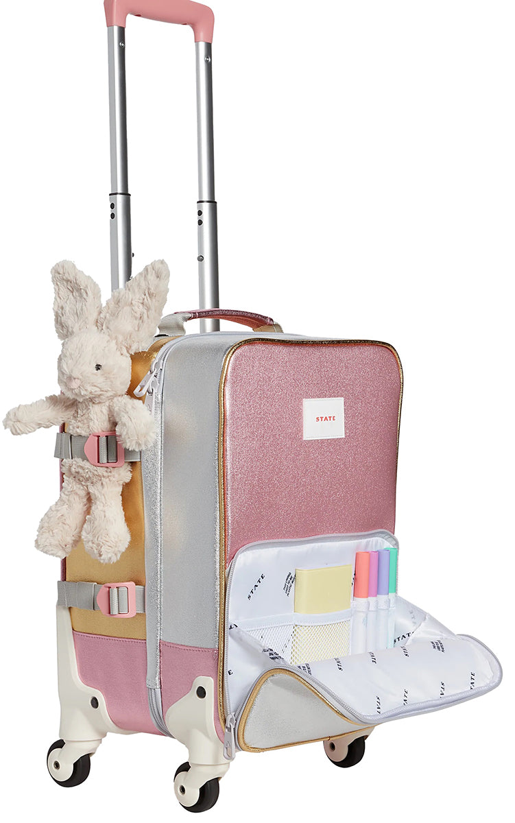 State Bags Mini Logan Suitcase - Pink / Silver