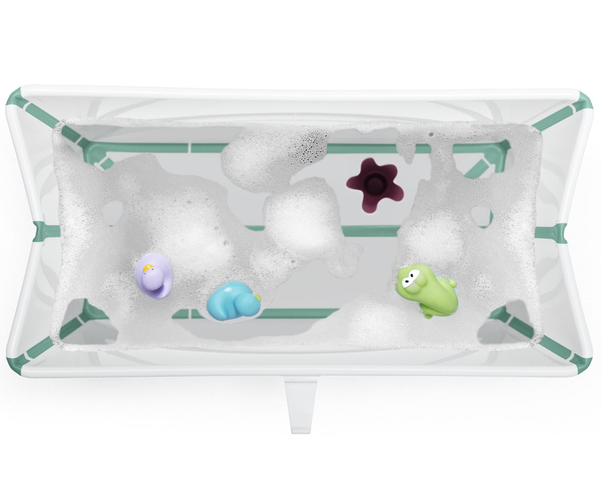 Stokke Flexi Bath Heat Sensitive Tub + Newborn Support - White Aqua