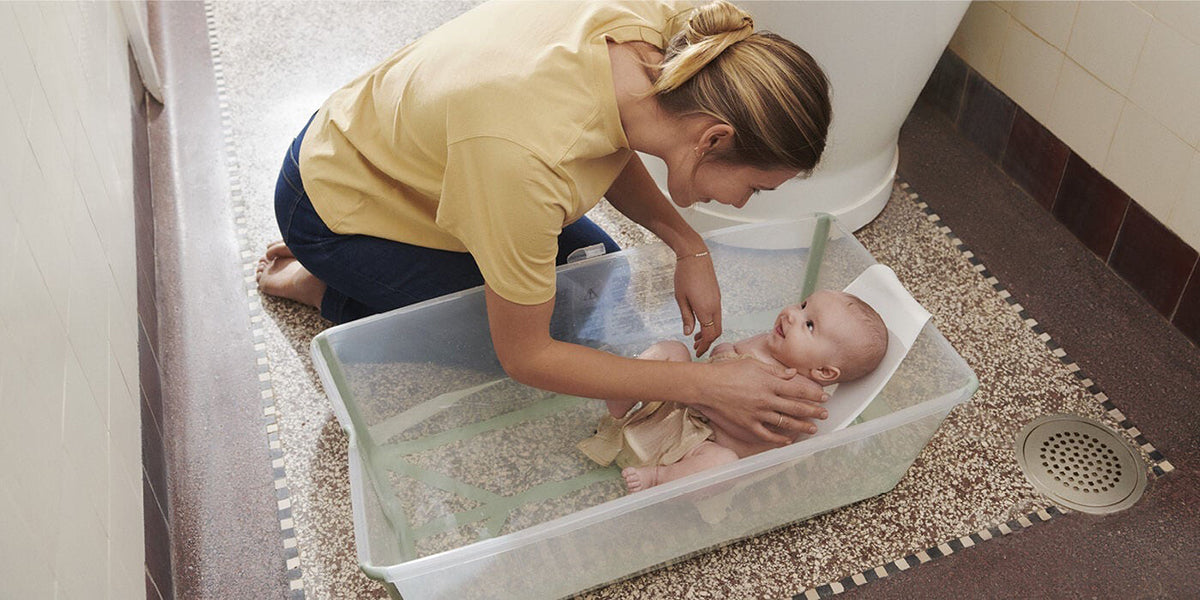 Stokke Flexi Bath X-Large Heat Sensitive Tub + Newborn Support - Sandy Beige