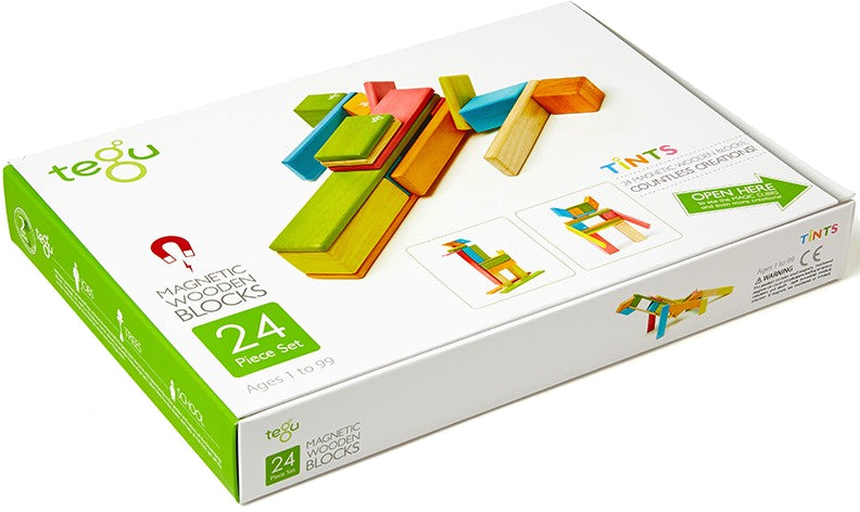 Tegu 24 Piece Magnetic Blocks Set - Tegu Tints