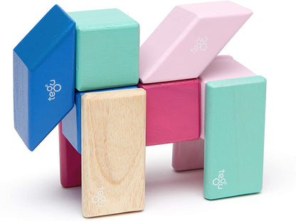 Tegu 24 Piece Magnetic Wooden Block Set - Blossom