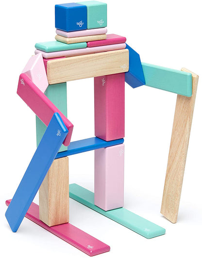 Tegu 24 Piece Magnetic Wooden Block Set - Blossom