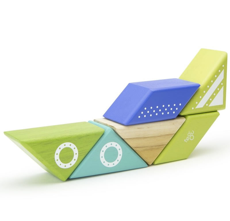 Tegu Travel Pals 6 Piece Magnetic Blocks - Spaceship