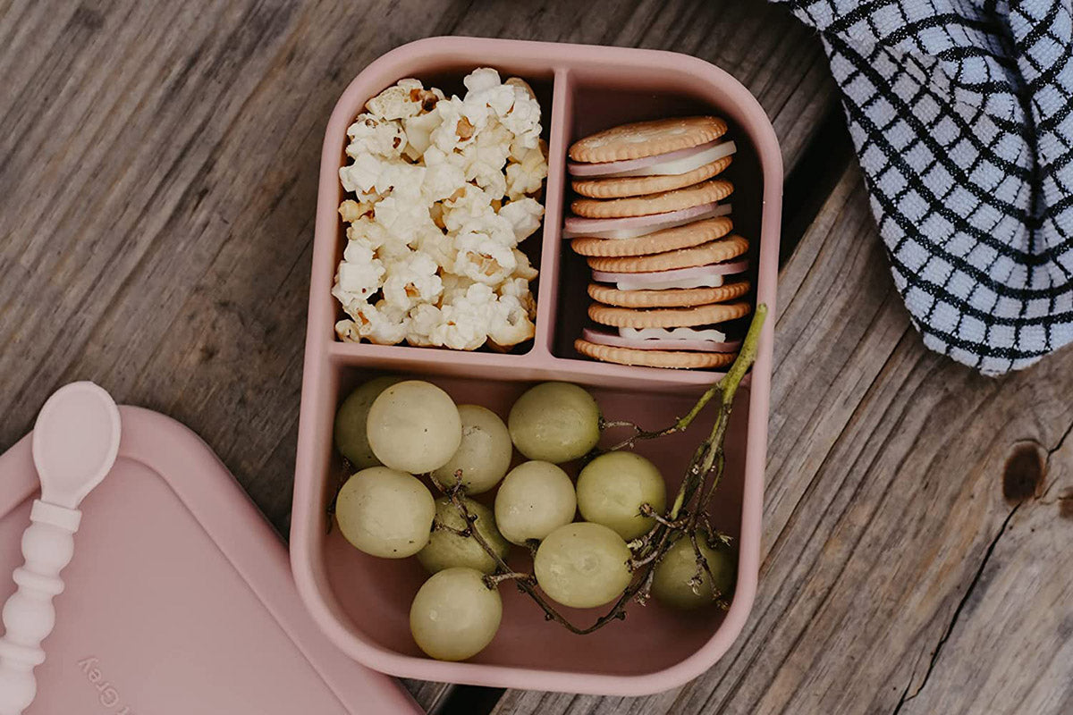 The Dearest Grey Silicone Bento Box - Rosewood