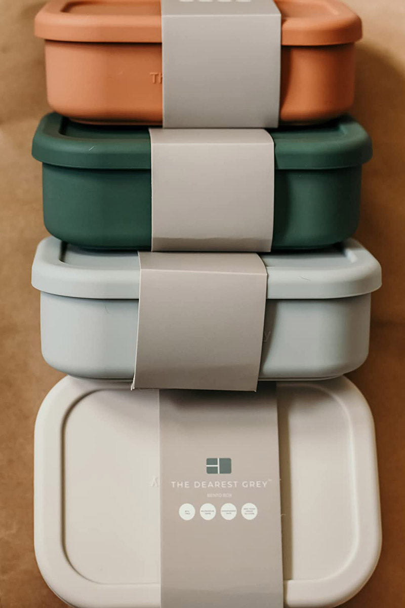 The Dearest Grey Silicone Bento Box - Terracotta