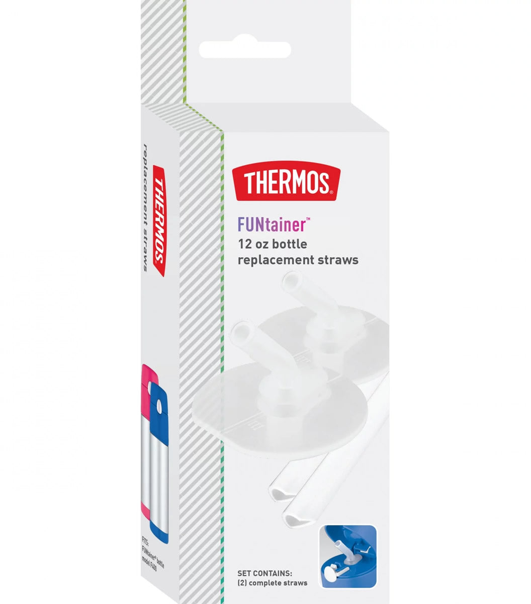 Thermos FUNtainer 12oz Bottle Replacement Straws, 2-Pack