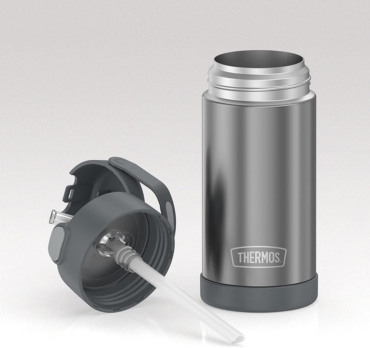 Thermos FUNtainer Vacuum Insulated Stainless Steel Straw Water Bottle 12oz - Grey