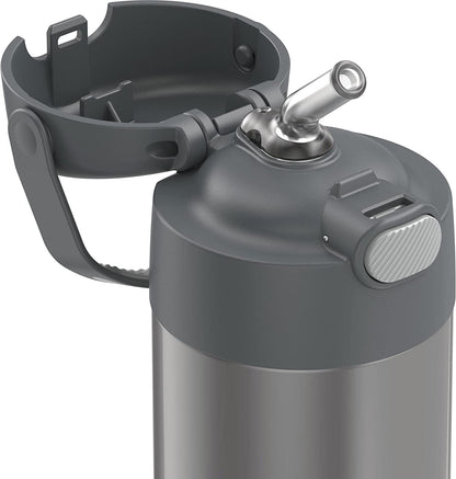 Thermos FUNtainer Vacuum Insulated Stainless Steel Straw Water Bottle 12oz - Grey