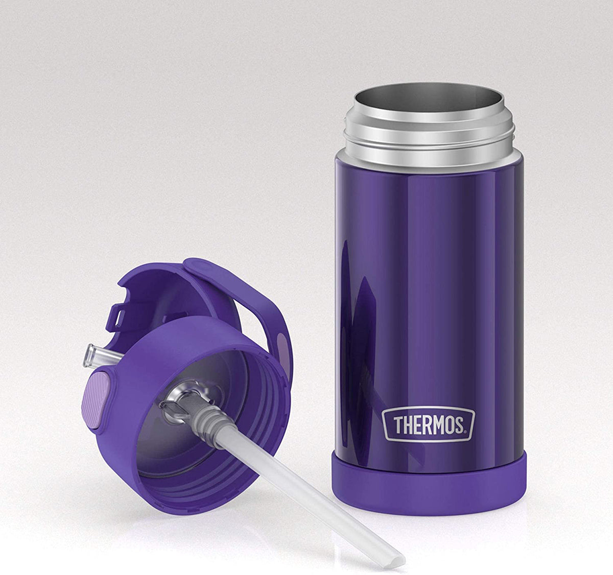 Thermos FUNtainer Vacuum Insulated Stainless Steel Straw Water Bottle 12oz - Purple