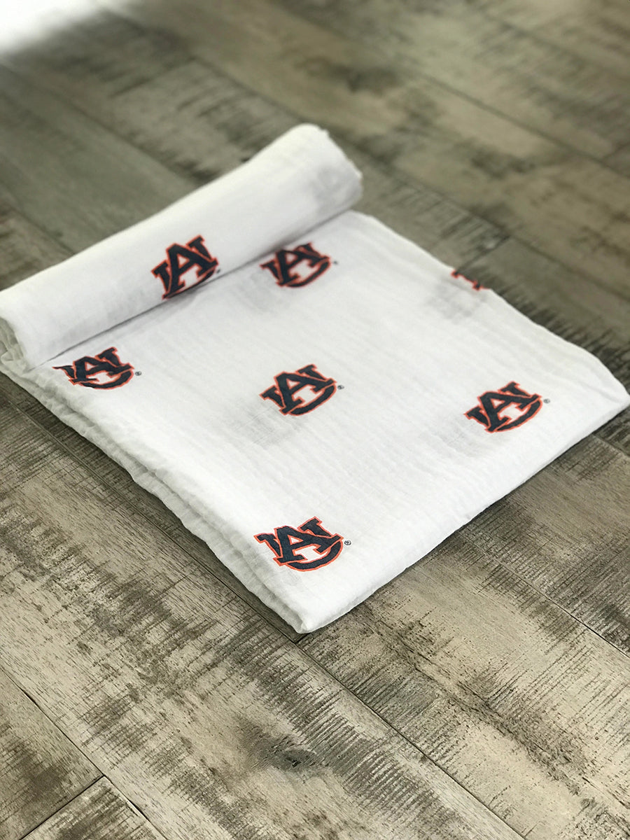 Three Little Anchors College Swaddle Blanket - Auburn Tigers