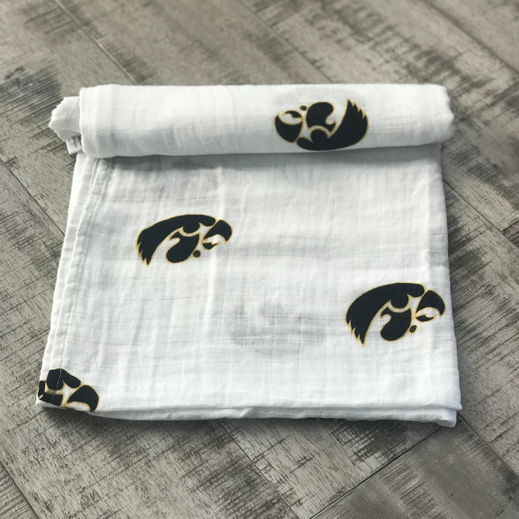 Three Little Anchors College Swaddle Blanket - Iowa Hawkeyes