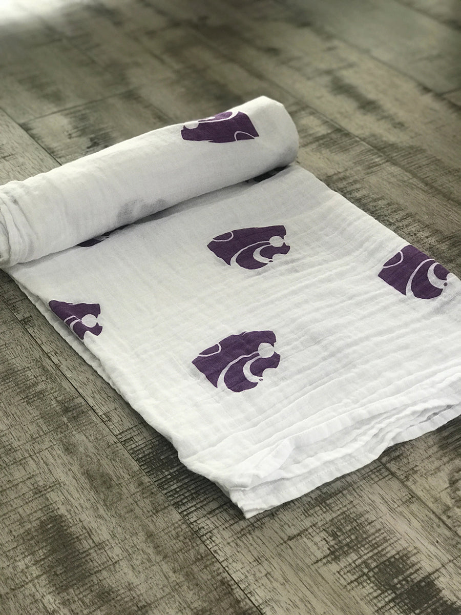 Three Little Anchors College Swaddle Blanket - Kansas State Wildcats