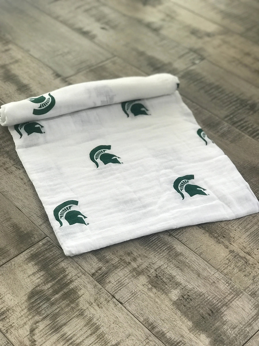 Three Little Anchors College Swaddle Blanket - Michigan State Spartans