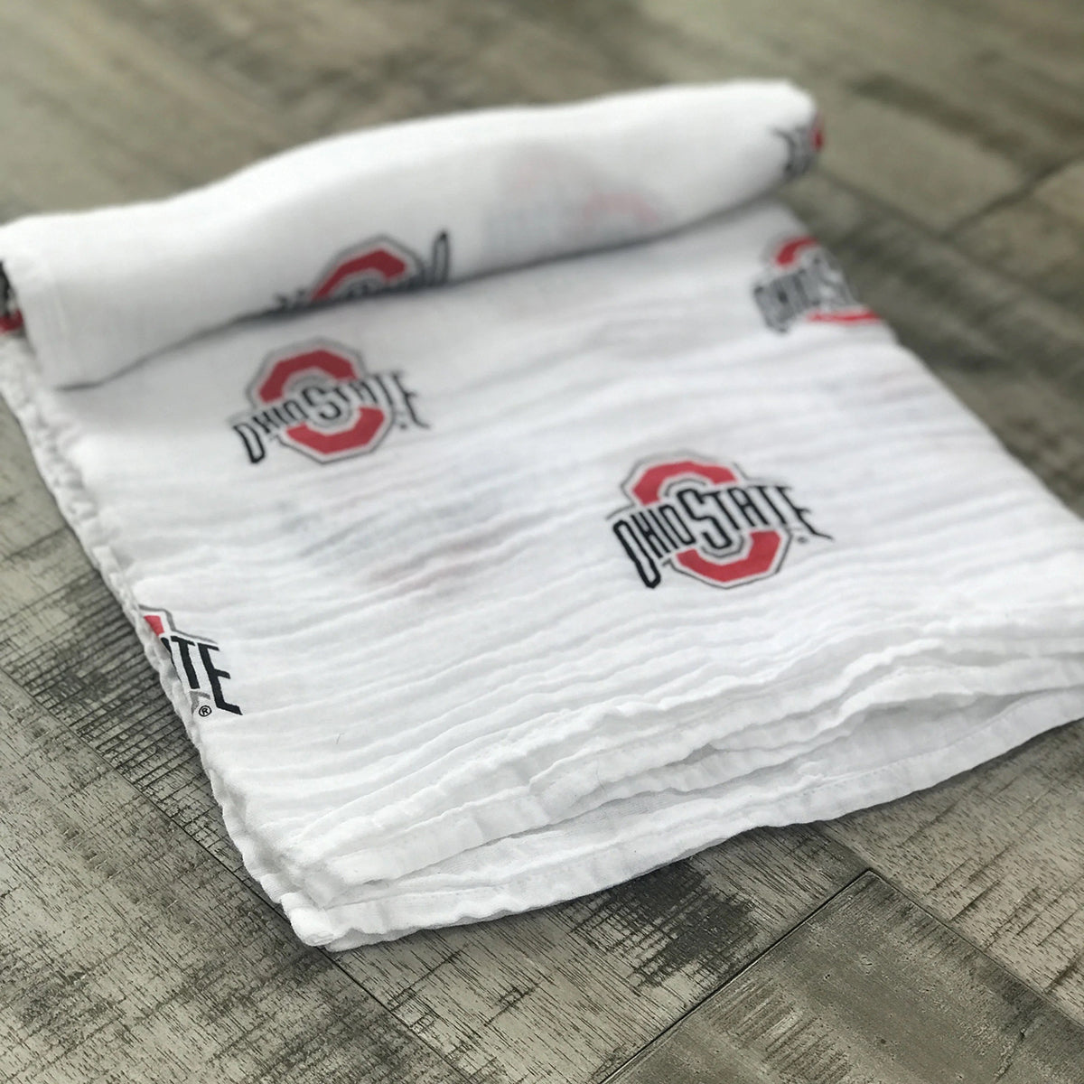 Three Little Anchors College Swaddle Blanket - Ohio State University Buckeyes