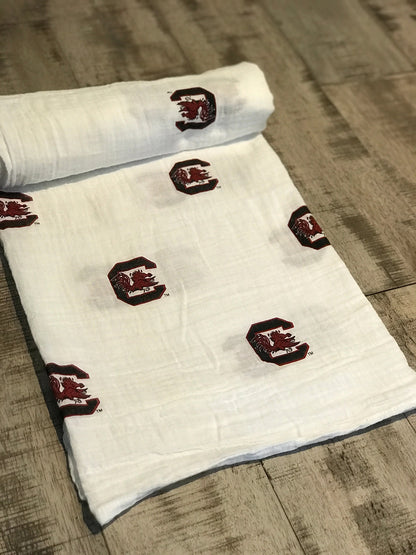 Three Little Anchors College Swaddle Blanket - South Carolina Gamecocks