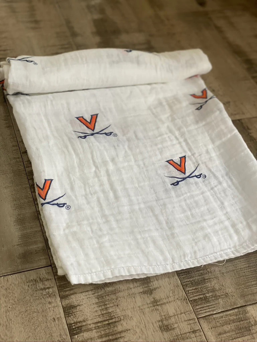 Three Little Anchors College Swaddle Blanket - Virginia Cavaliers