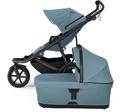 Thule Urban Glide 3 Single Jogging Stroller + Bassinet Bundle - Mid-Blue