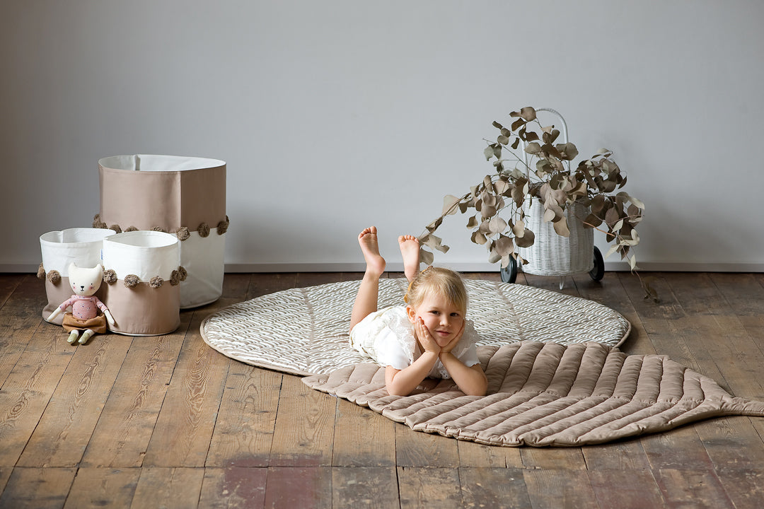 Toddlekind Quilted Cotton Reversible Playmat - Tan