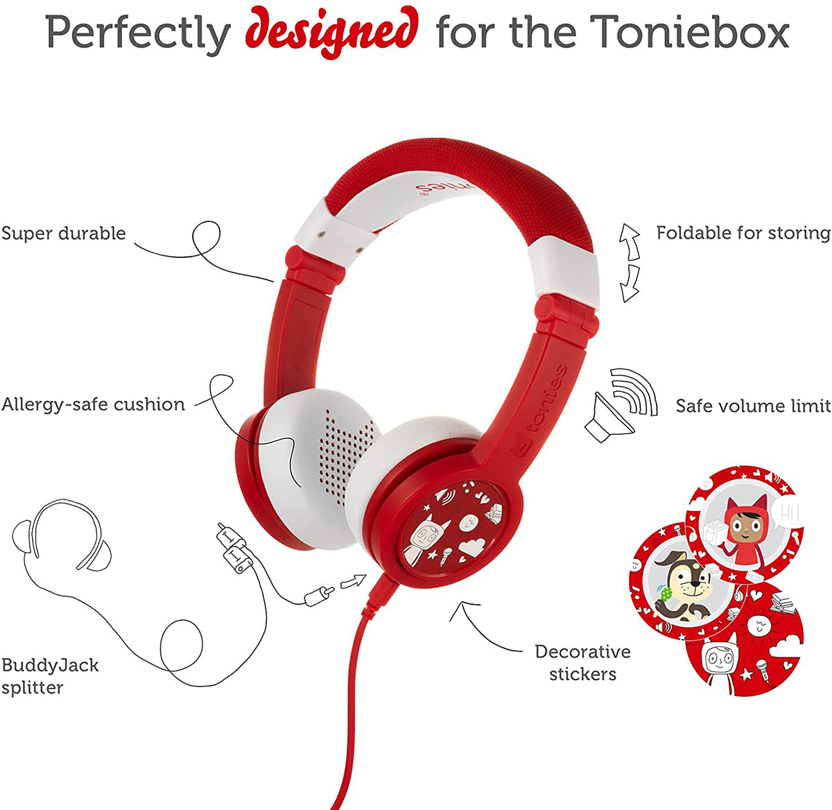 Tonies Headphones - Red (3y+)