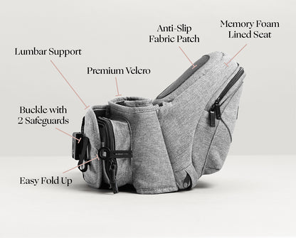 Tushbaby Hip Seat Carrier - Grey