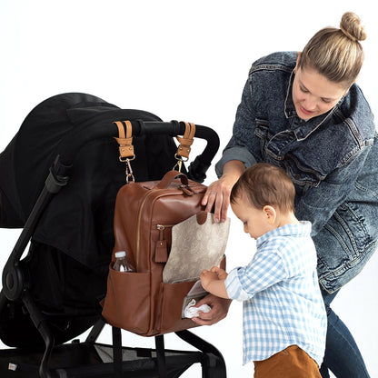 TWELVElittle Peek-a-boo Backpack Diaper Bag - Toffee