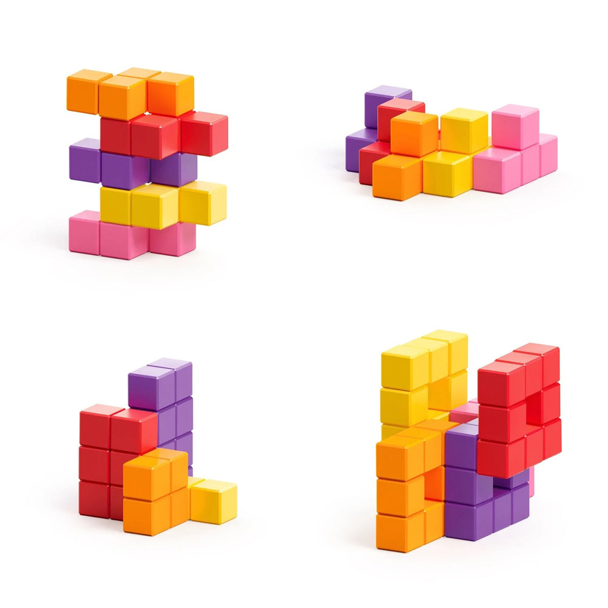 Ukidz PIXIO Abstract Series PIXOPLASMA - 60 Magnetic Blocks in 5 Colors