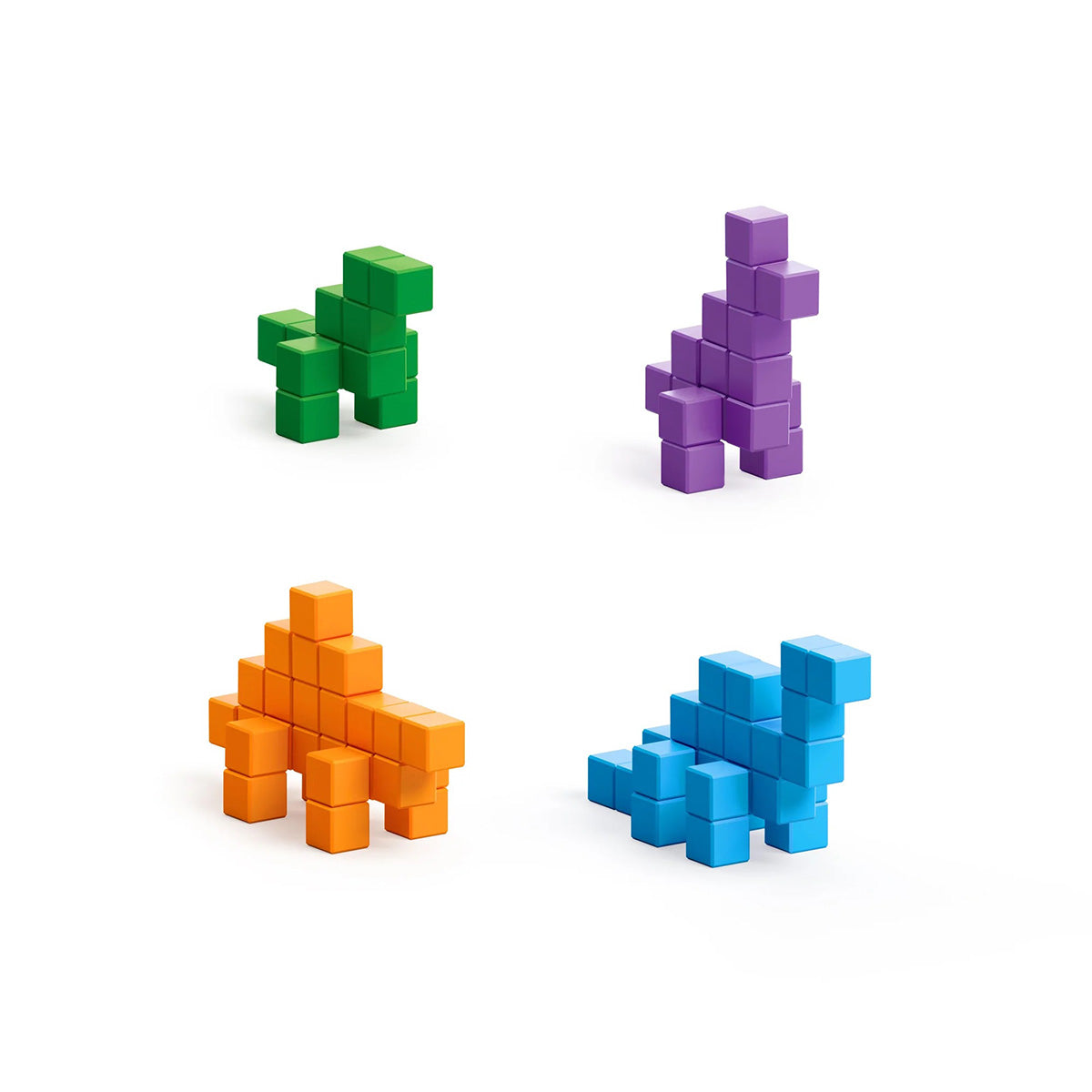 Ukidz PIXIO Mini Dinos - 80 Magnetic Blocks in 4 Colors