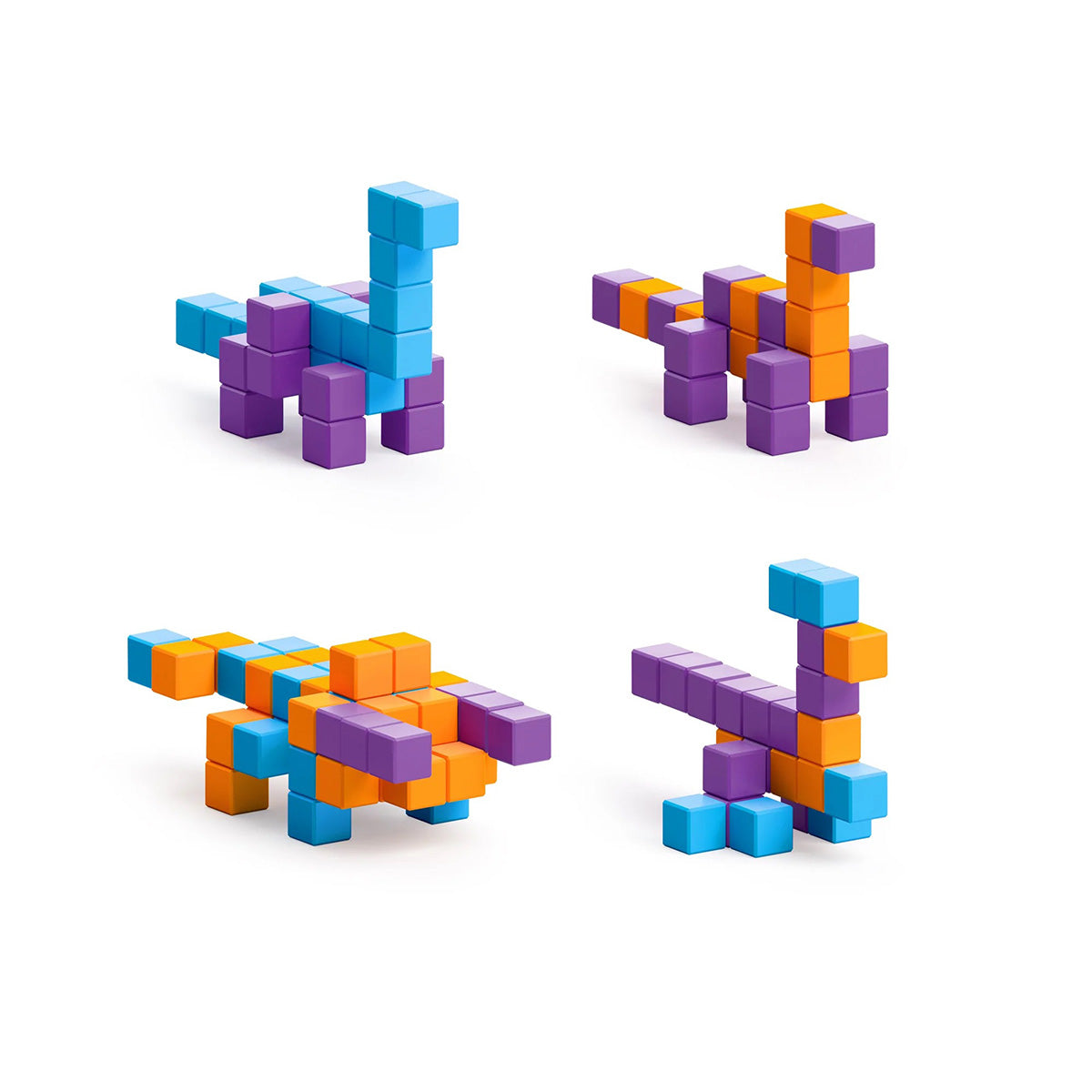 Ukidz PIXIO Mini Dinos - 80 Magnetic Blocks in 4 Colors