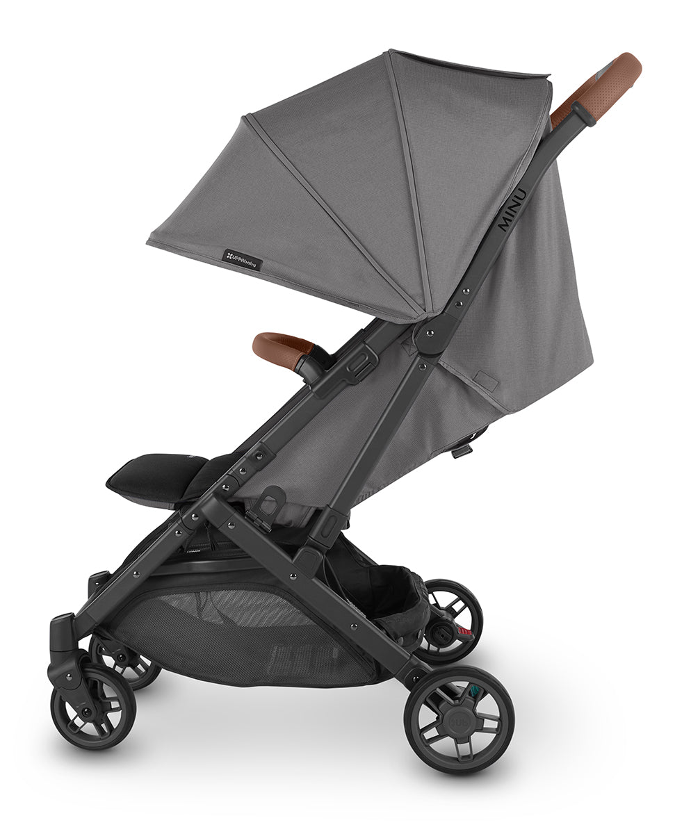 UPPAbaby MINU V2 Compact Stroller - Greyson (Charcoal Melange / Carbon / Saddle Leather)