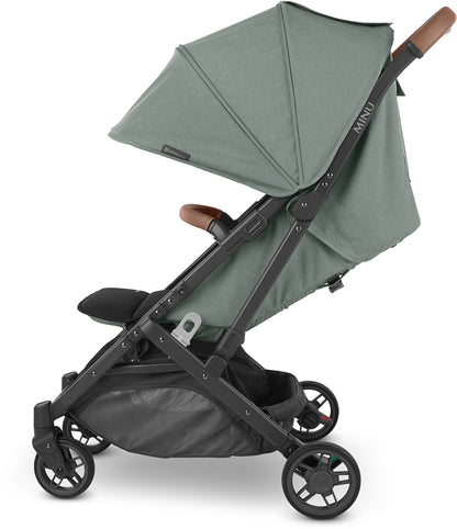 UPPAbaby MINU V2 Compact Stroller - Gwen (Green Melange / Carbon / Saddle Leather)