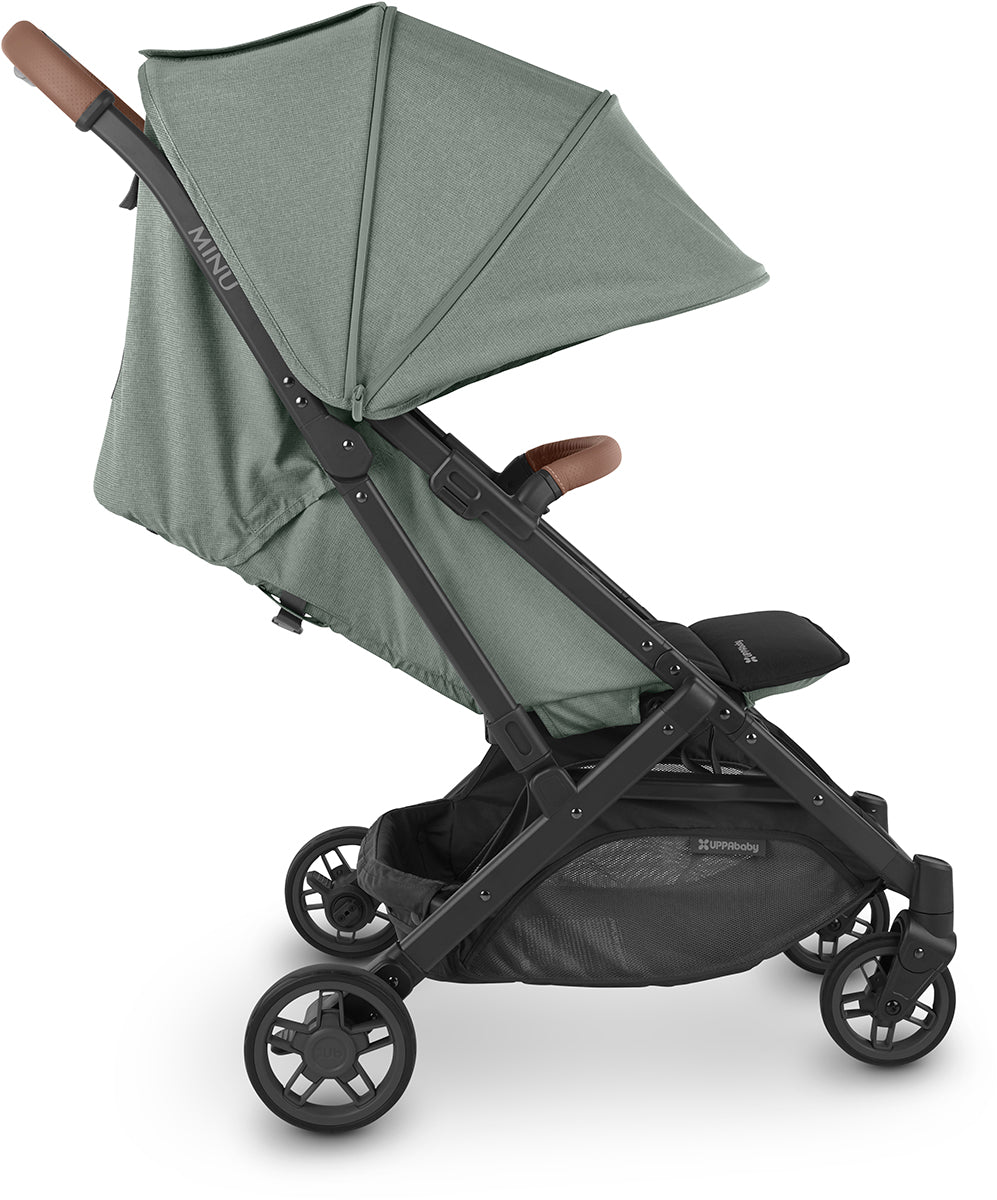 UPPAbaby MINU V2 Compact Stroller - Gwen (Green Melange / Carbon / Saddle Leather)