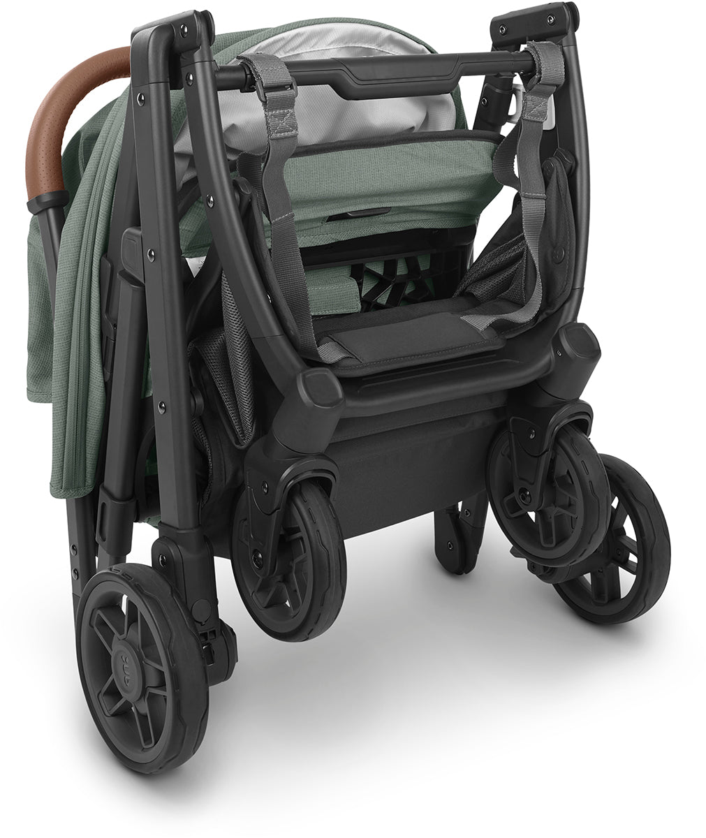 UPPAbaby MINU V2 Compact Stroller - Gwen (Green Melange / Carbon / Saddle Leather)