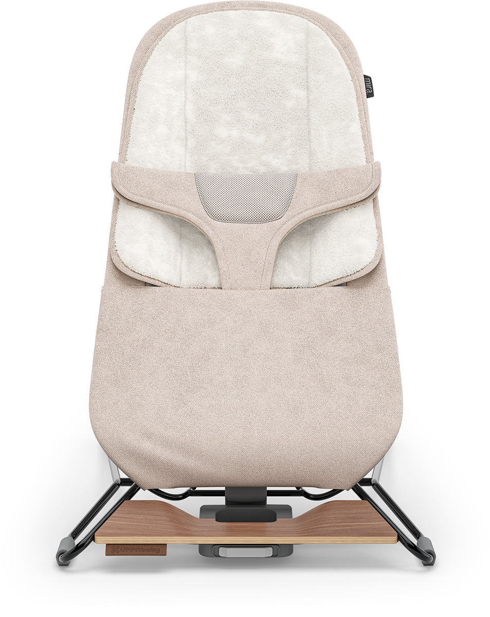 UPPAbaby Mira 2-in-1 Bouncer and Seat - Charlie (Sand Melange / Black Frame / Walnut Wood)