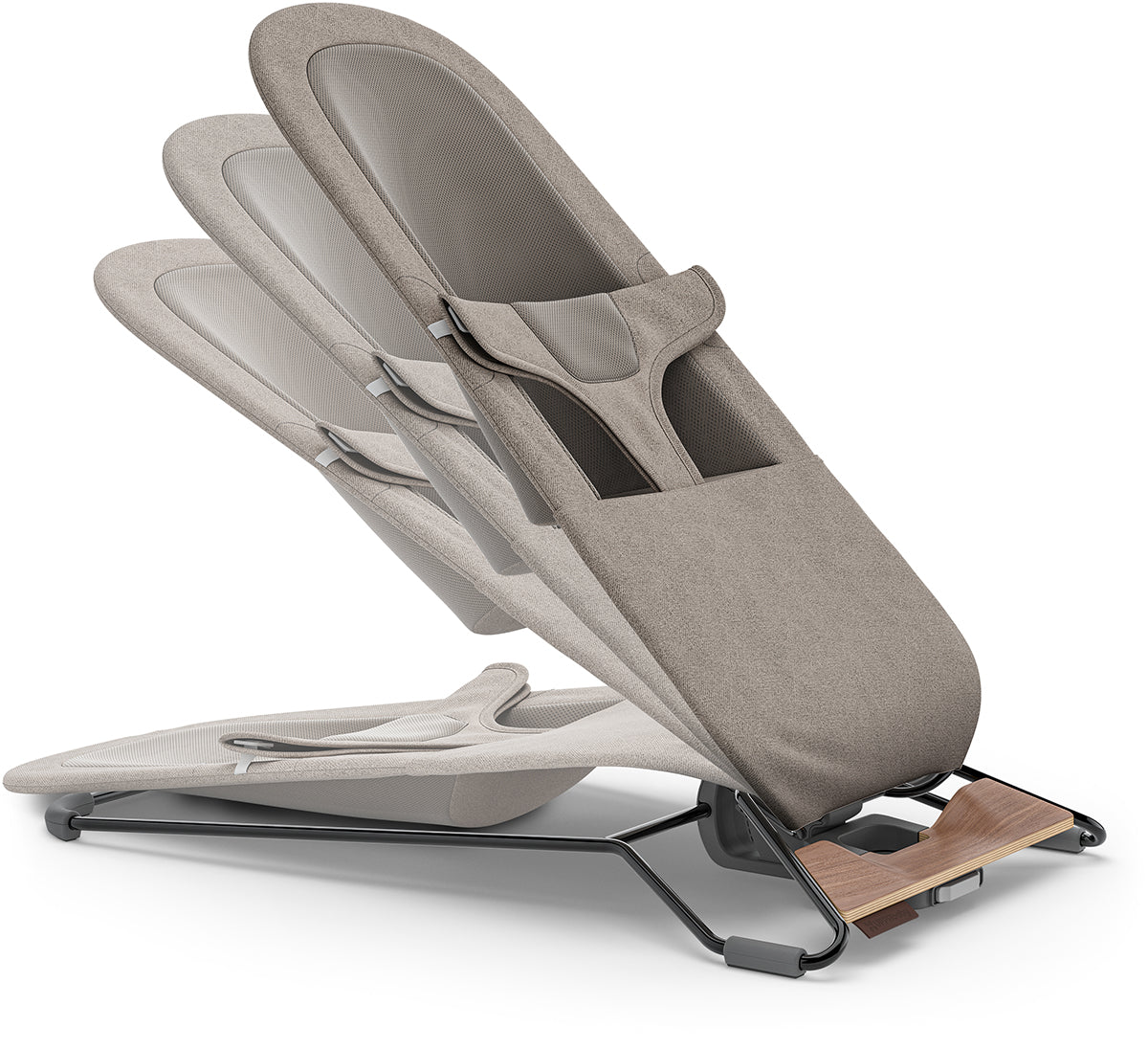 UPPAbaby Mira 2-in-1 Bouncer and Seat - Stella (Grey Melange / Silver Frame / Maple Wood)