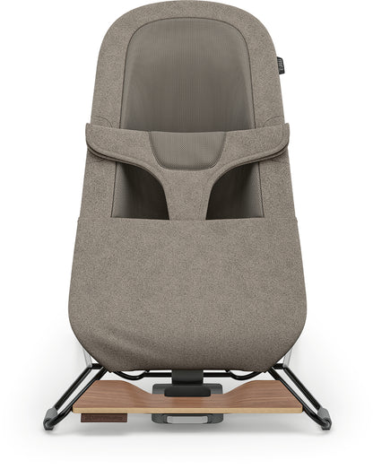 UPPAbaby Mira 2-in-1 Bouncer and Seat - Wells (Dark Taupe Melange / Black Frame / Walnut Wood)