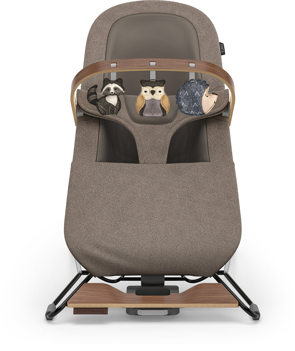 UPPAbaby Mira Bouncer Toy Bar - Forest Fun (Grey / Walnut Wood)