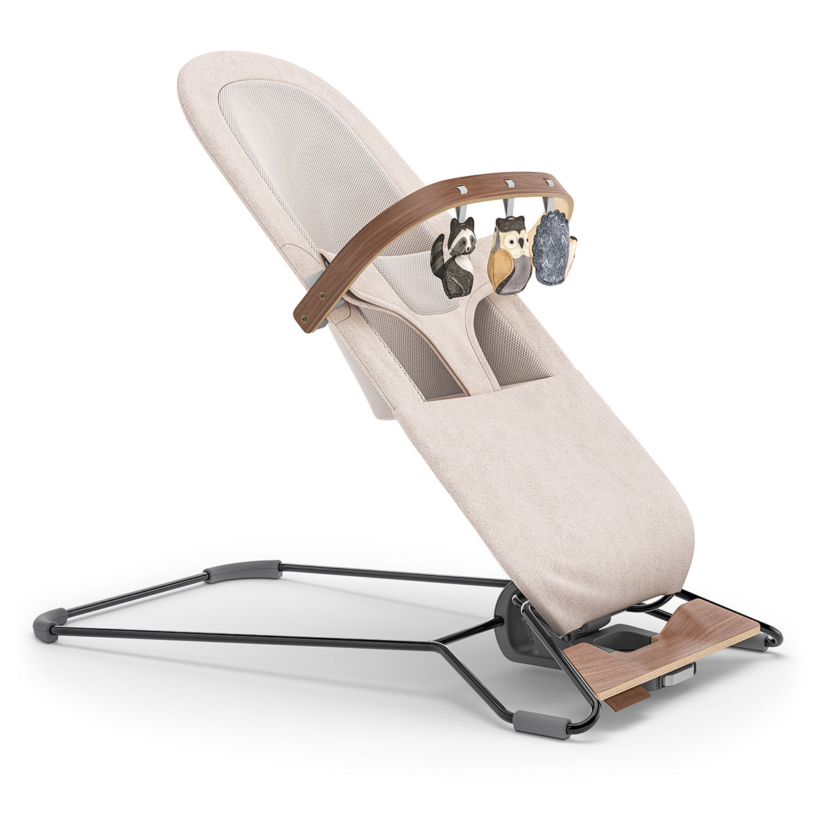 UPPAbaby Mira Bouncer Toy Bar - Forest Fun (Grey / Walnut Wood)