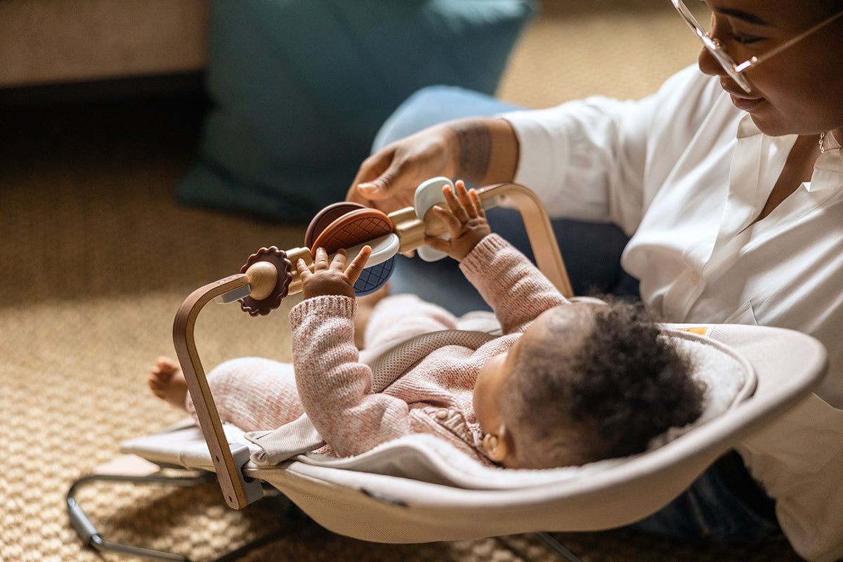 UPPAbaby Mira Bouncer Toy Bar - Wonder Wheel (Multicolor / Walnut Wood)