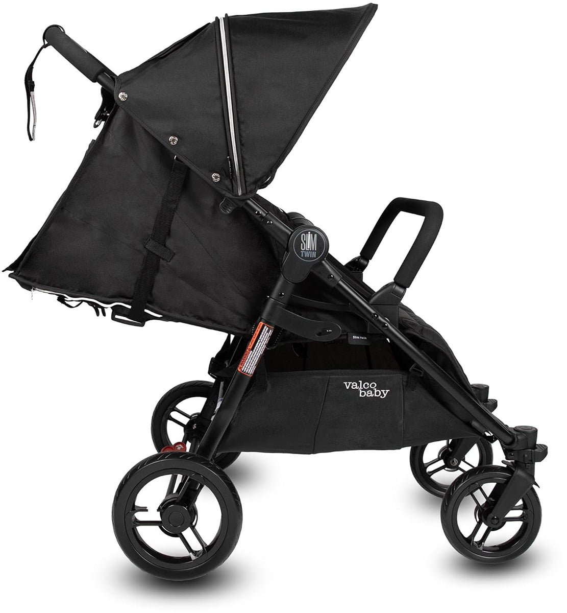 Valco Baby Slim Twin Side By Side Double Stroller - Licorice