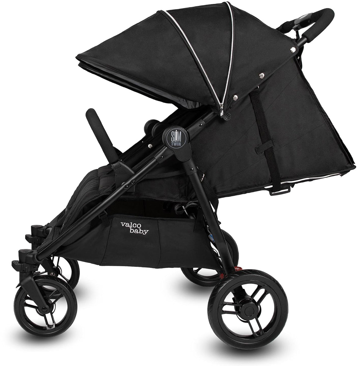 Valco Baby Slim Twin Side By Side Double Stroller - Licorice