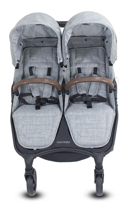 Valco Snap Duo Trend Side by Side Double Stroller + Bassinet Bundle - Black / Black