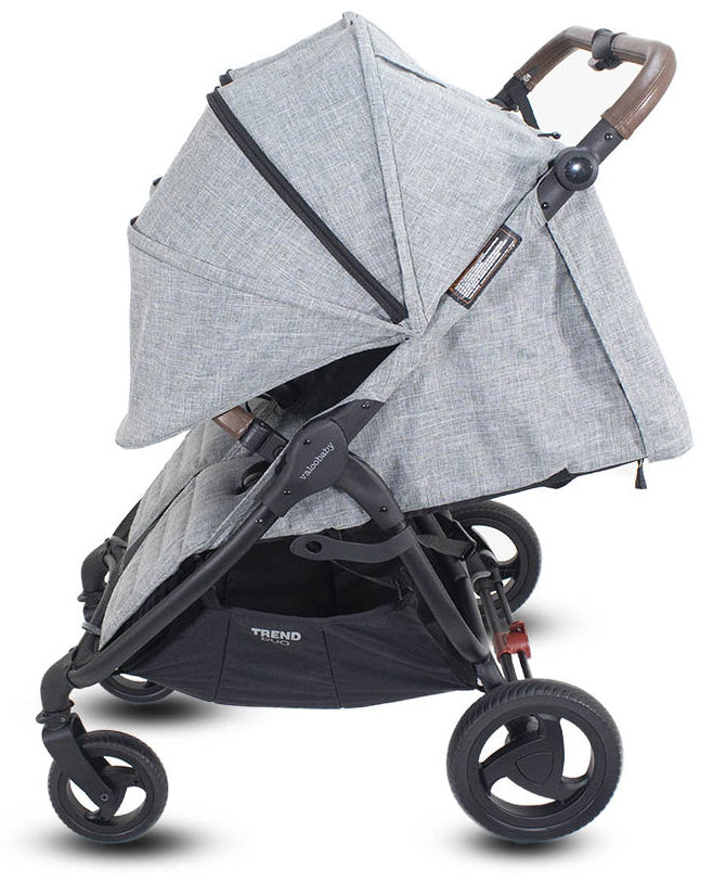 Valco Snap Duo Trend Side by Side Double Stroller + Bassinet Bundle - Black / Black