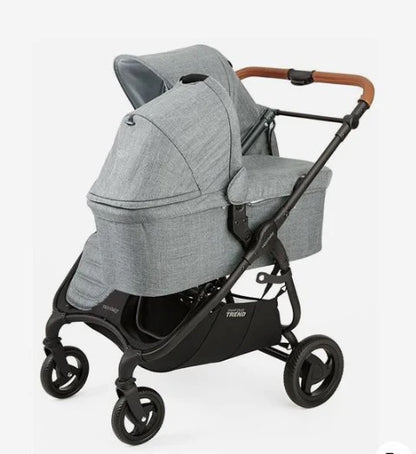 Valco Snap Duo Trend Twin Side by Side Double Stroller + Bassinet Bundle - Charcoal / Charcoal