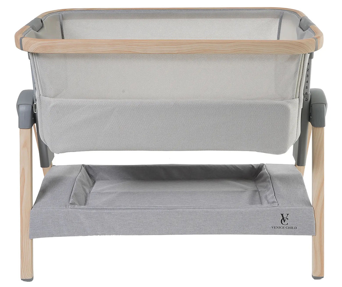 Venice Child California Dreaming Bedside Bassinet - Gray Wood