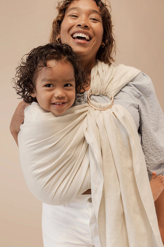 WildBird Linen Ring Sling, Standard (74") - Sparrow / Gold