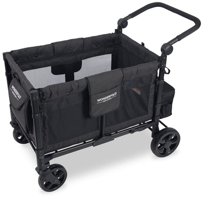 WonderFold W4 Elite Multifunctional Quad (4 Seater) Stroller Wagon - Charcoal Gray